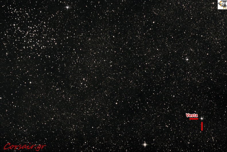 Ανοικτό σμήνος M23 και αστεροειδής Εστία